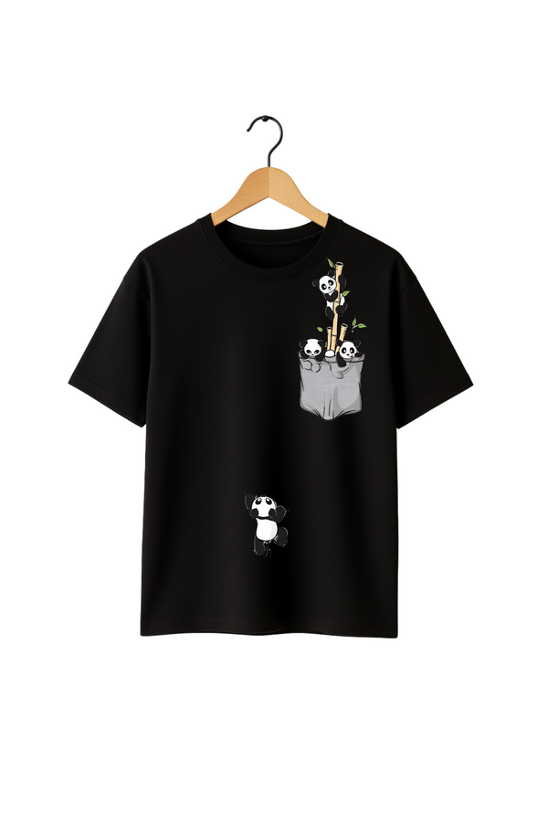 Climbing Panda Creative Design Oversize T-shirt For Women
