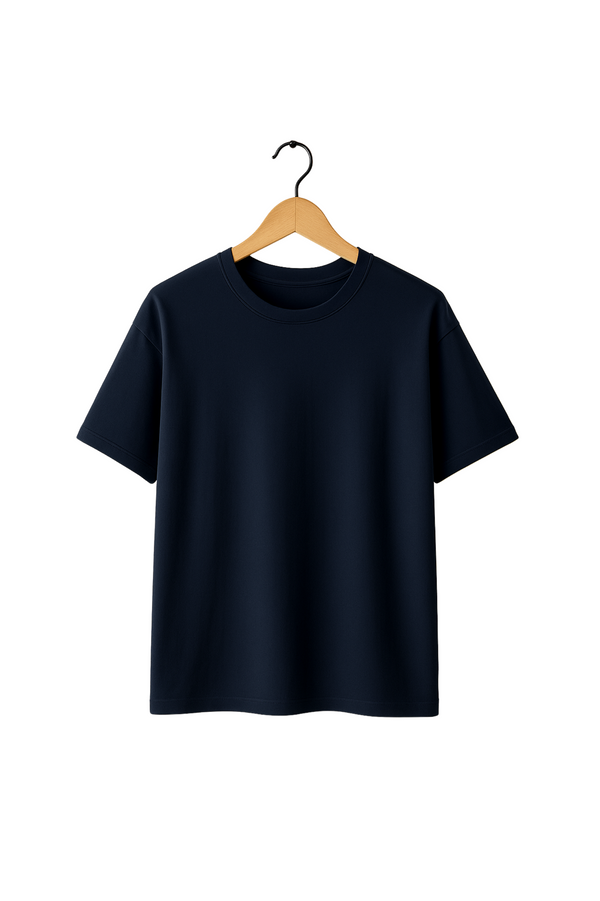 Plain Navy Blue Oversize T-shirt For Man's & Women's