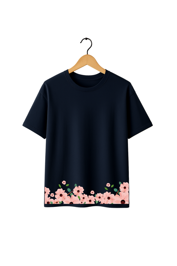 Beautiful Flower Design Oversize T-shirt