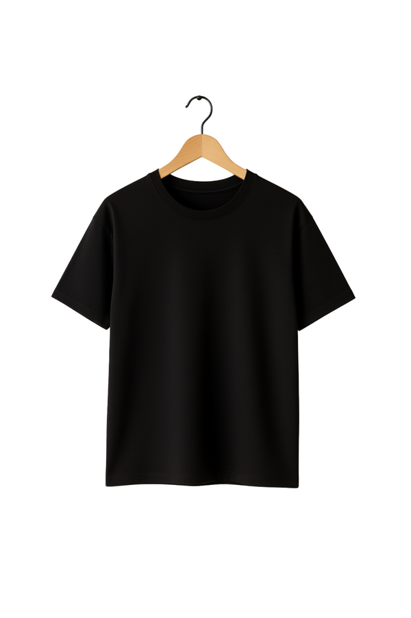 Plain Black Oversize T-shirt for Men's & Women's