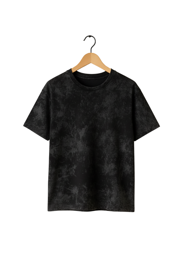Plain Black Acid washed Oversize T-shirt Men's & Women's